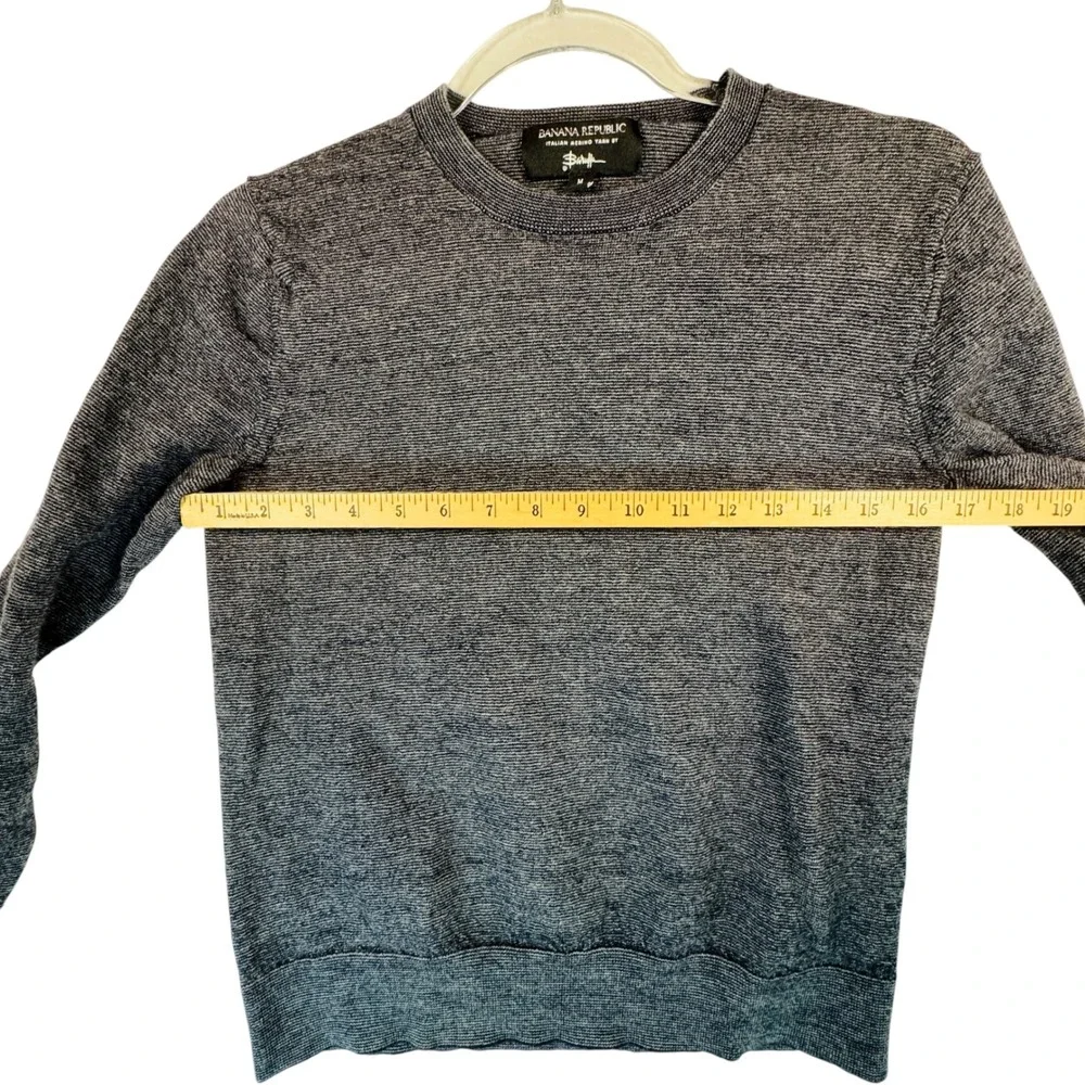 Banana Republic Italian‎ Merino Wool Sweater Navy Heather Medium